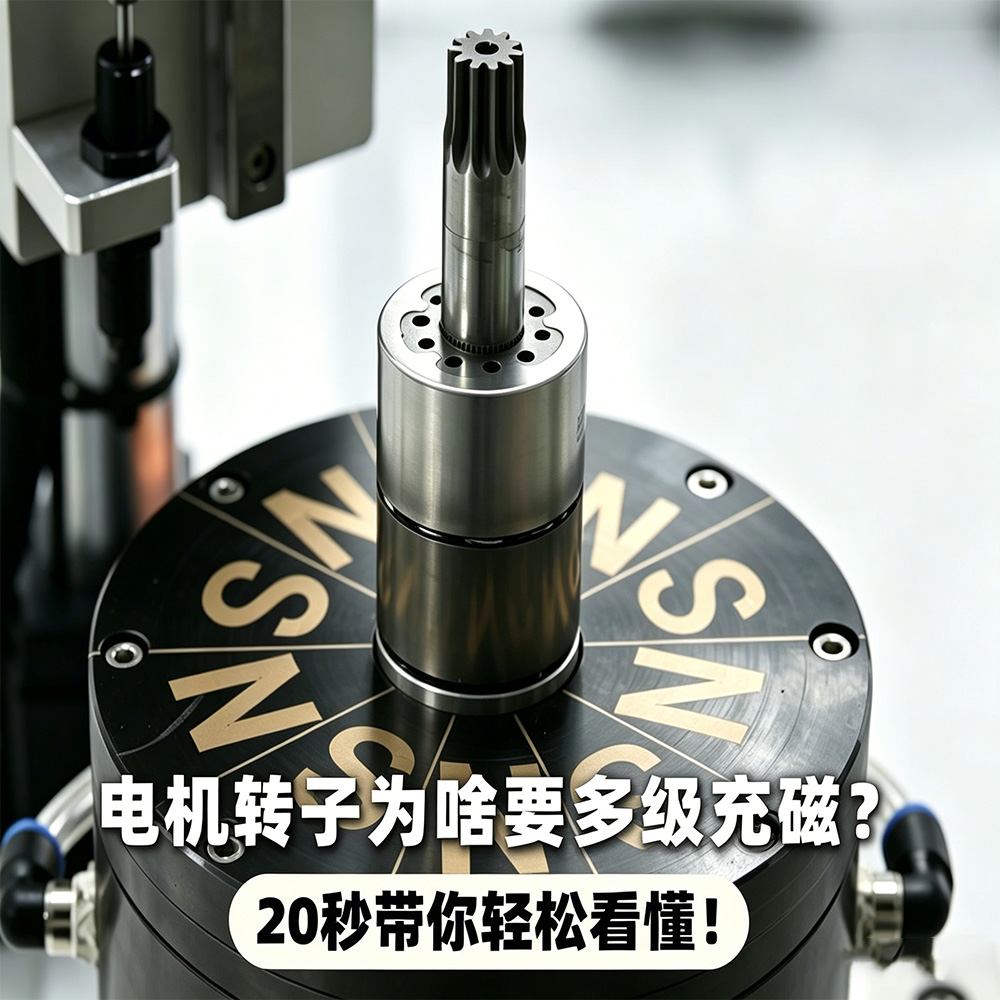 电机转子多级充磁工艺升级视频，久巨自动化智能解...